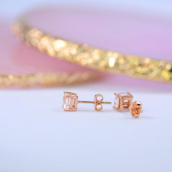 Maia Rose Quartz Studs