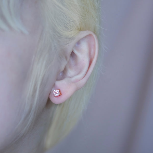 Maia Rose Quartz Studs